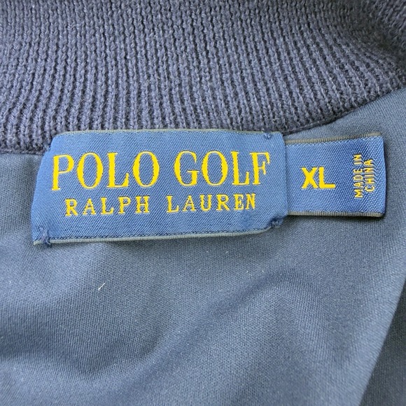 Polo Ralph Lauren Blue w/ Green Large Logo Full Double Zip Sweater Men's Size XL - Picture 6 of 8